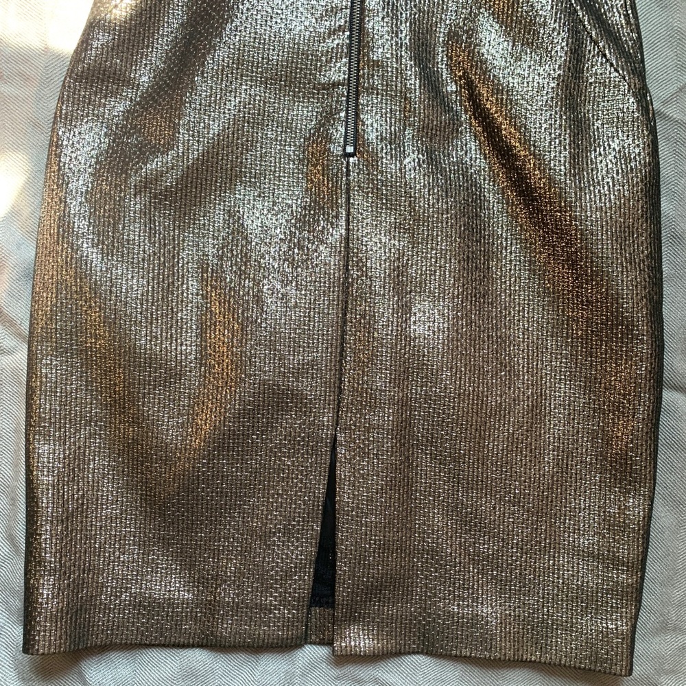 SOLD Trina Turk Volare Metallic Strapless Cocktail Dress w/ Sweetheart Neckline - Picture 12 of 16